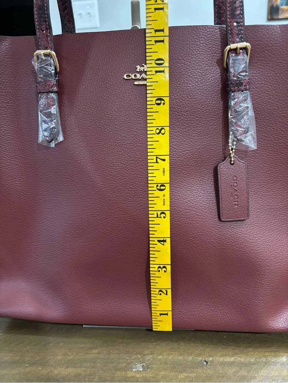 Coach Mollie Tote in Wine Red